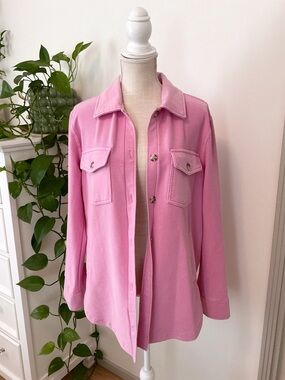 Altar'd State | Pink Corduroy Ribbed Oversized Shacket size XS